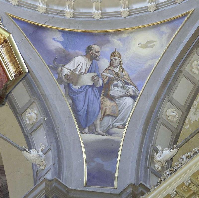 San Luca e San Tommaso d'Aquino - 1862 - affresco - Chiesa di San Biagio - Caprino (BG)